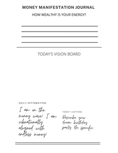 Money Manifestation Journal
